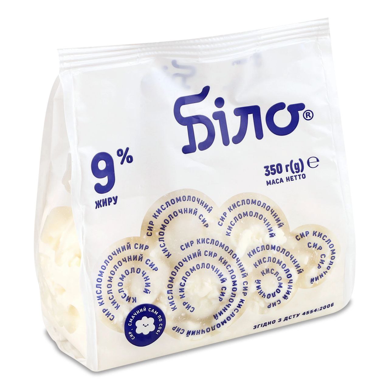 Сир к/м Домашній Біло 9% пакет 350г